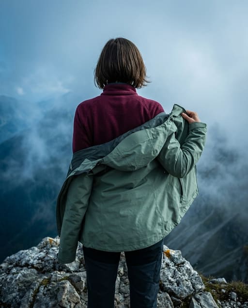 Outdoor-Shooting mit der Aurora Alpin-Shell in den Alpen